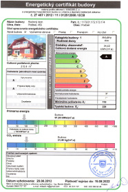Energetický certifikát stavby